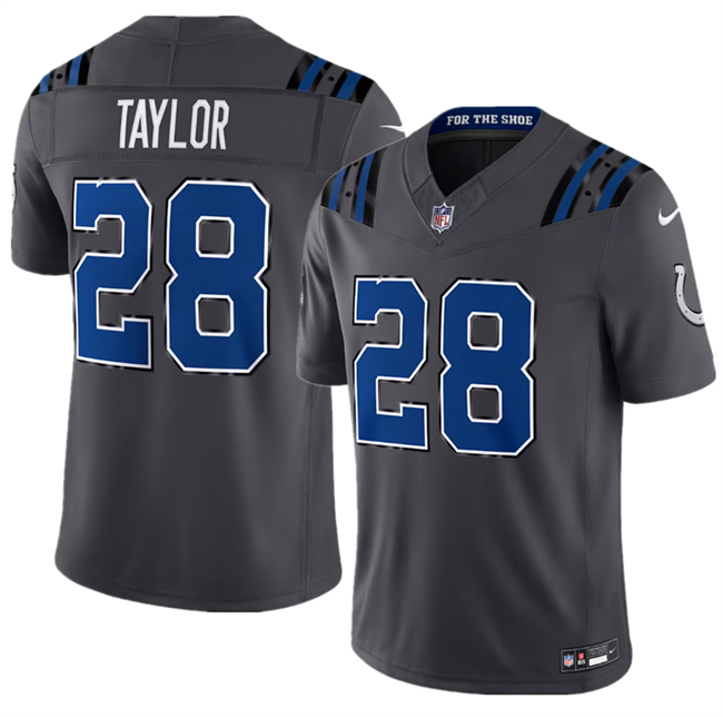 Men's Dark Gray Indianapolis Colts #28 Jonathan Taylor 2026 F.U.S.E. Rivalries Collection Limited Stitched Football Jersey